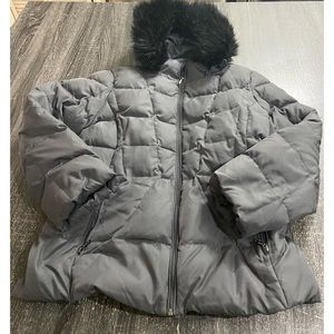 Calvin Klein Puff Coat With Fur Hood